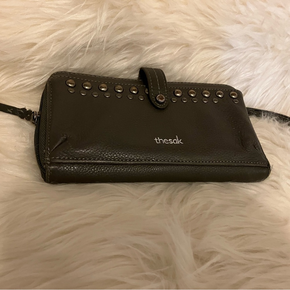 The Sak Gray Wallet with Stud Accents